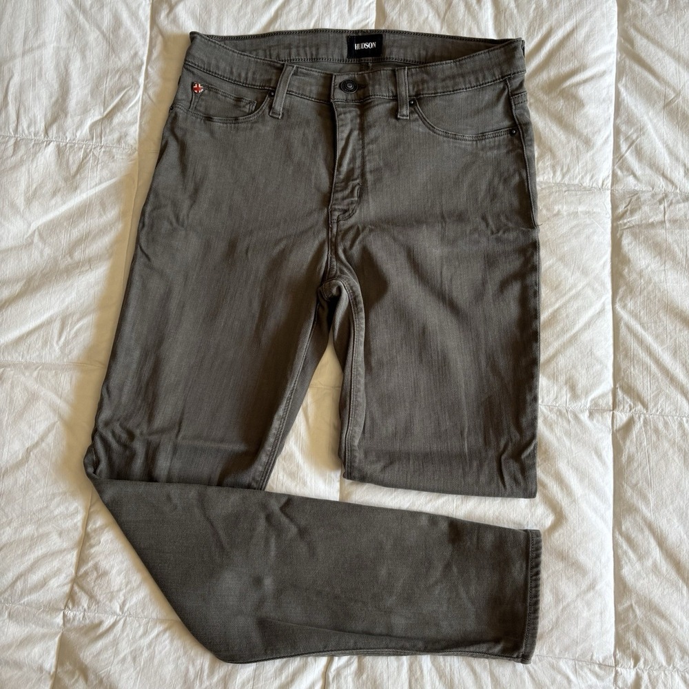 Hudson Natalie Super Skinny Jeans Women's 30 (29 Actual) Gray Denim Stretch EUC